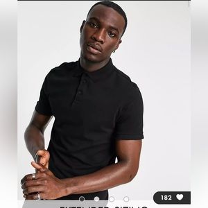 NEW ASOS DESIGN Muscle Polo in Black Size XL Men’s Polo
